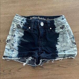 Like New Justice Girl’s 8 Slim Dark Wash and Gray Jean Shorts